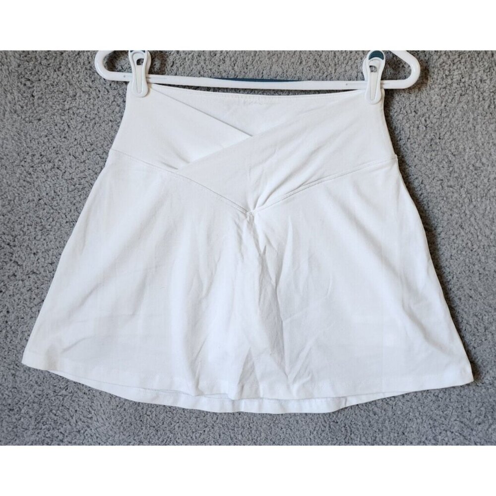Victoria's Secret PINK Pull On Cross Waist Tennis Skort Skirt Shorts White‎ Sz M